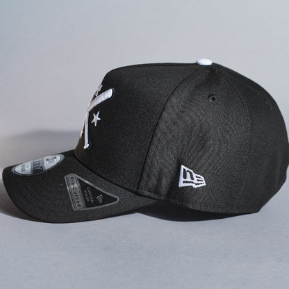 NEW ERA 9FIFTY A-FRAME BLACK LOS ANGELES DODGERS SNAPBACK W/ 40TH ANNIVERSARY SIDE PATCH