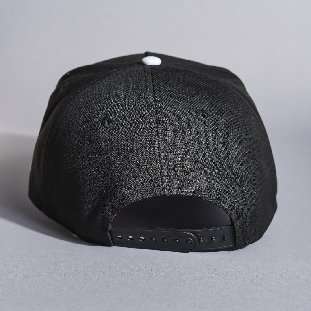 NEW ERA 9FIFTY A-FRAME BLACK LOS ANGELES DODGERS SNAPBACK W/ 40TH ANNIVERSARY SIDE PATCH