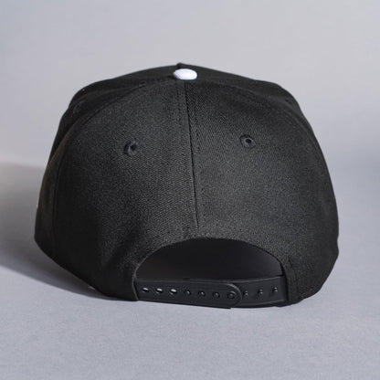 NEW ERA 9FIFTY A-FRAME BLACK LOS ANGELES DODGERS SNAPBACK W/ 40TH ANNIVERSARY SIDE PATCH