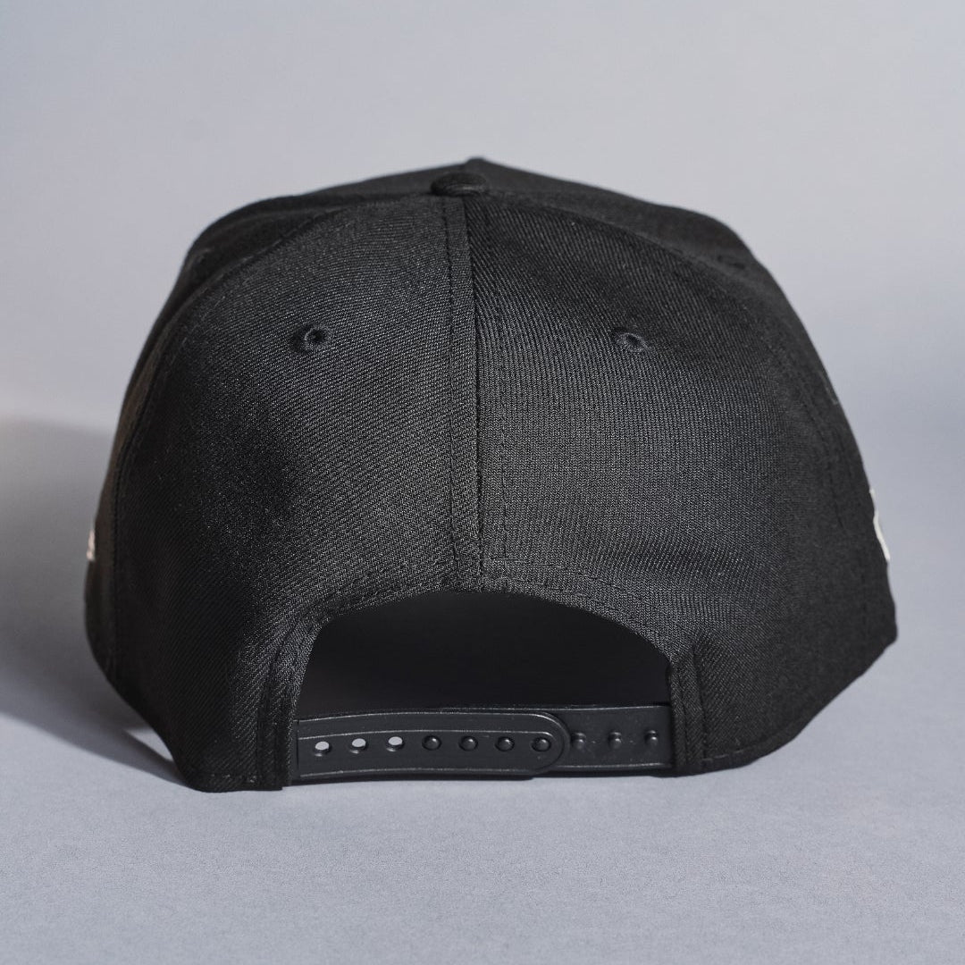 NEW ERA 9FIFTY A-FRAME BLACK BOSTON RED SOX SNAPBACK W/ 100TH ANNIVERSARY SIDE PATCH