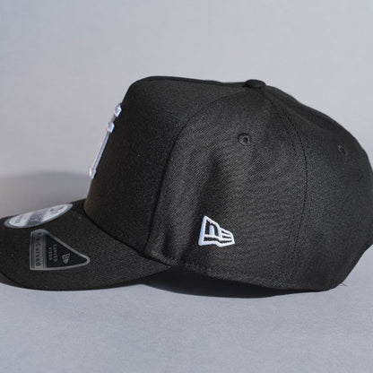 NEW ERA 9FIFTY A-FRAME BLACK UPSIDE DOWN LOS ANGELES DODGERS SNAPBACK W/ 40TH ANNIVERSARY SIDE PATCH