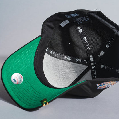 NEW ERA 9FIFTY A-FRAME BLACK UPSIDE DOWN LOS ANGELES DODGERS SNAPBACK W/ 40TH ANNIVERSARY SIDE PATCH