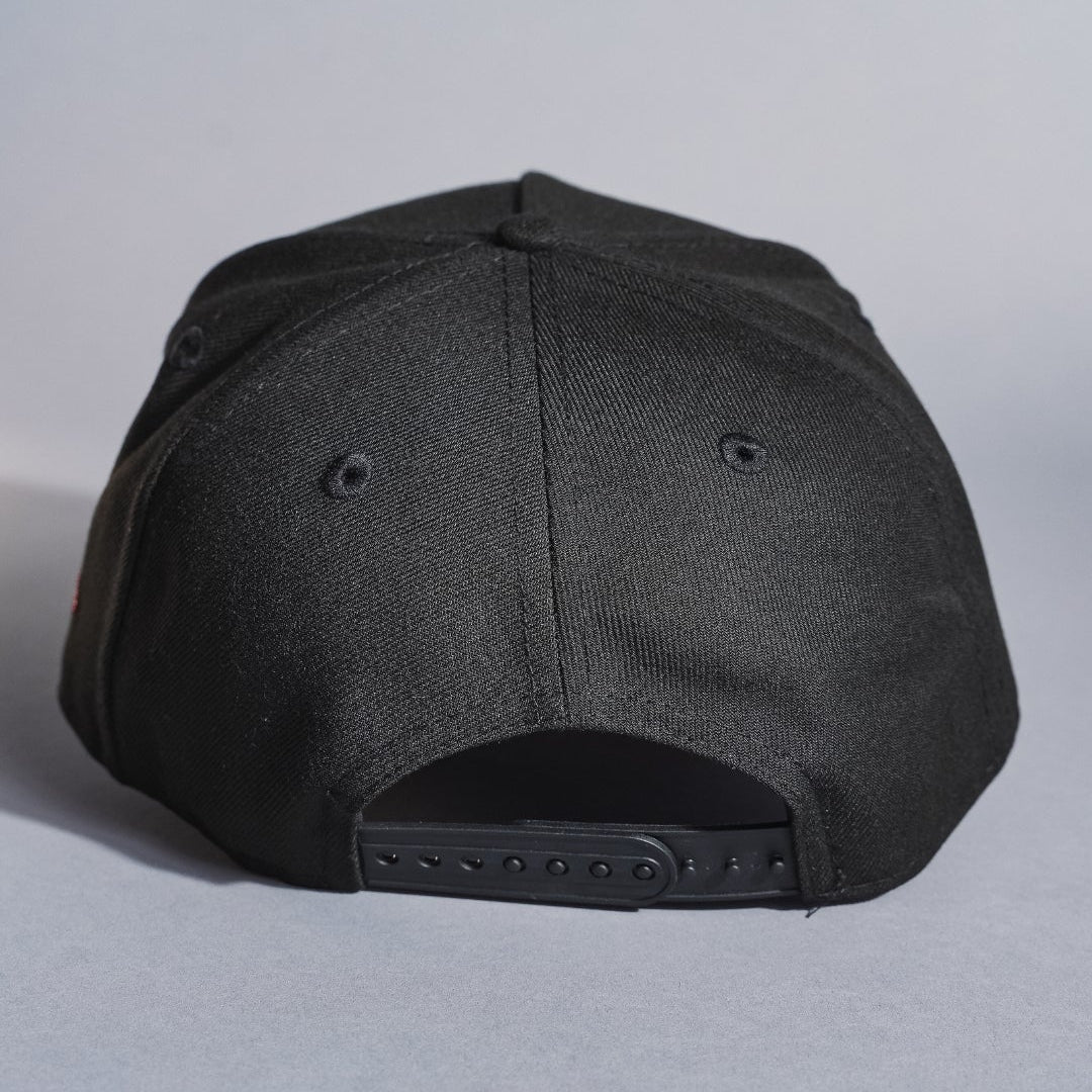 NEW ERA 9FIFTY A-FRAME BLACK ANAHEIM ANGELS SNAPBACK W/ 50TH ANNIVERSARY SIDE PATCH
