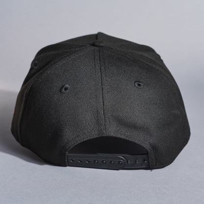 NEW ERA 9FIFTY A-FRAME BLACK ANAHEIM ANGELS SNAPBACK W/ 50TH ANNIVERSARY SIDE PATCH