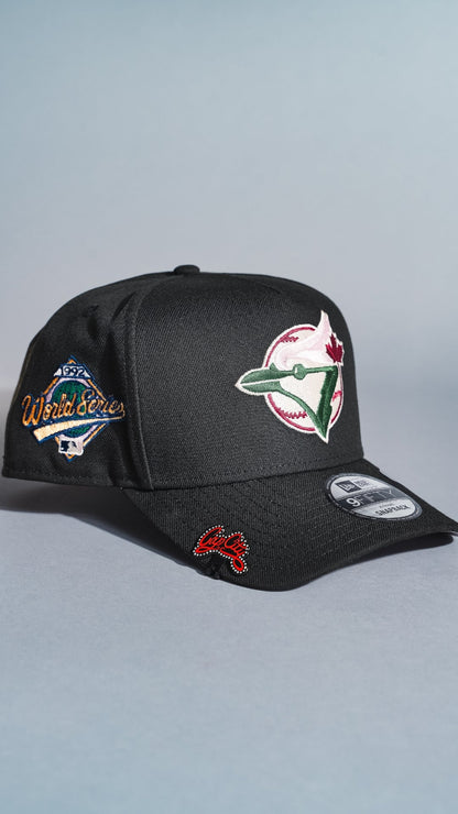 NEW ERA 9FIFTY A-FRAME BLACK TORONTO BLUE JAYS SNAPBACK W/ 1992 WORLD SERIES SIDE PATCH