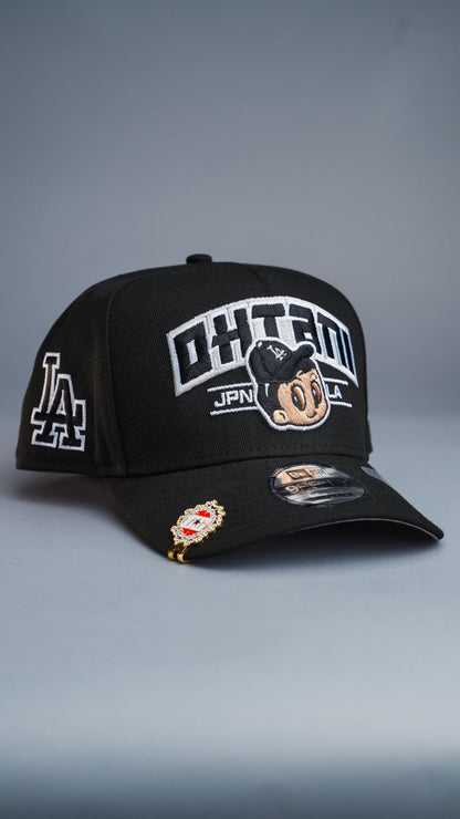 NEW ERA 9FIFTY A-FRAME BLACK LOS ANGELES DODGERS "SHOHEI OHTANI" SCRIPT W/ LA LOGO SIDE PATCH