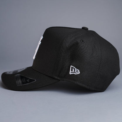 NEW ERA 9FIFTY A-FRAME BLACK UPSIDE DOWN LOS ANGELES DODGERS SNAPBACK W/ FIRST WORLD SERIES SIDE PATCH
