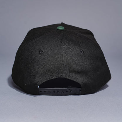 NEW ERA 9FIFTY A-FRAME BLACK/GREEN UPSIDE DOWN LOS ANGELES DODGERS SNAPBACK W/ 40TH ANNIVERSARY SIDE PATCH