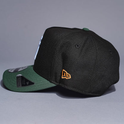 NEW ERA 9FIFTY A-FRAME BLACK/GREEN UPSIDE DOWN LOS ANGELES DODGERS SNAPBACK W/ 40TH ANNIVERSARY SIDE PATCH
