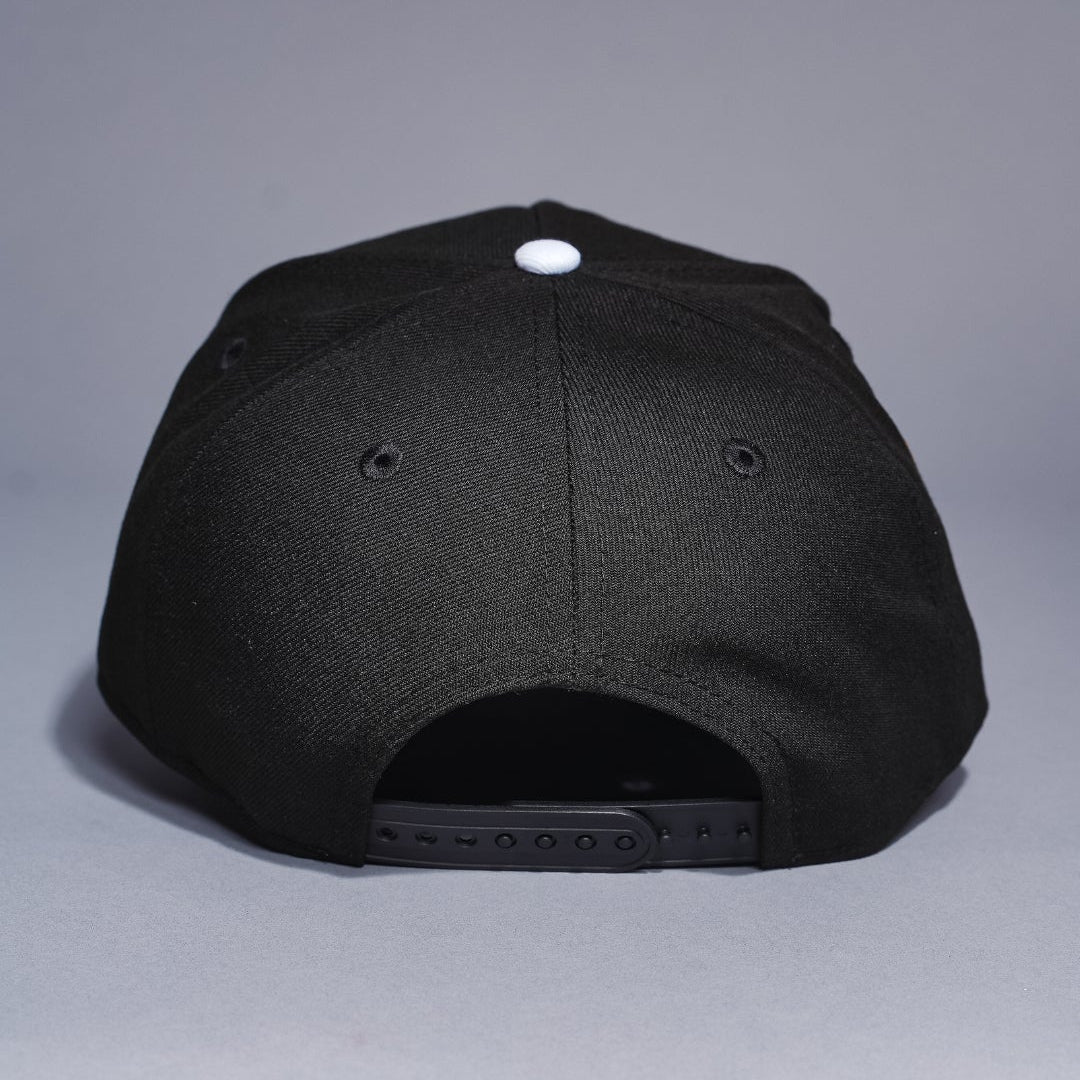 NEW ERA 9FIFTY A-FRAME BLACK/BLUE UPSIDE DOWN LOS ANGELES DODGERS SNAPBACK W/ DODGER STADIUM SIDE PATCH