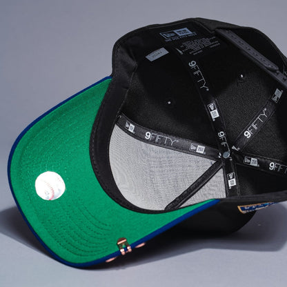 NEW ERA 9FIFTY A-FRAME BLACK/BLUE UPSIDE DOWN LOS ANGELES DODGERS SNAPBACK W/ DODGER STADIUM SIDE PATCH