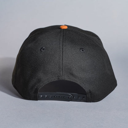 NEW ERA 9FIFTY A-FRAME BLACK/KHAKI LOS ANGELES DODGERS SNAPBACK W/ 50TH ANNIVERSARY SIDE PATCH