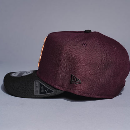 NEW ERA 9FIFTY A-FRAME BURGUNDY/BLACK CHICAGO WHITE SOX SNAPBACK W/ COMISKEY PARK SIDE PATCH