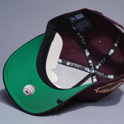 NEW ERA 9FIFTY A-FRAME BURGUNDY/BLACK CHICAGO WHITE SOX SNAPBACK W/ COMISKEY PARK SIDE PATCH