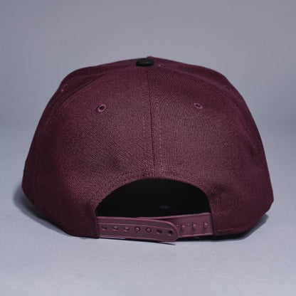 NEW ERA 9FIFTY A-FRAME BURGUNDY/BLACK PHILADELPHIA PHILLIES SNAPBACK W/ THREE RIVERS STADIUM SIDE PATCH