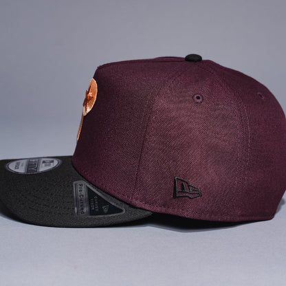NEW ERA 9FIFTY A-FRAME BURGUNDY/BLACK PHILADELPHIA PHILLIES SNAPBACK W/ THREE RIVERS STADIUM SIDE PATCH