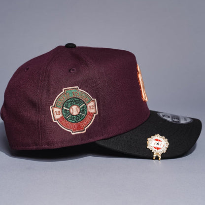 NEW ERA 9FIFTY A-FRAME BURGUNDY/BLACK NEW YORK YANKEES SNAPBACK W/ 1932 WORLD SERIES SIDE PATCH
