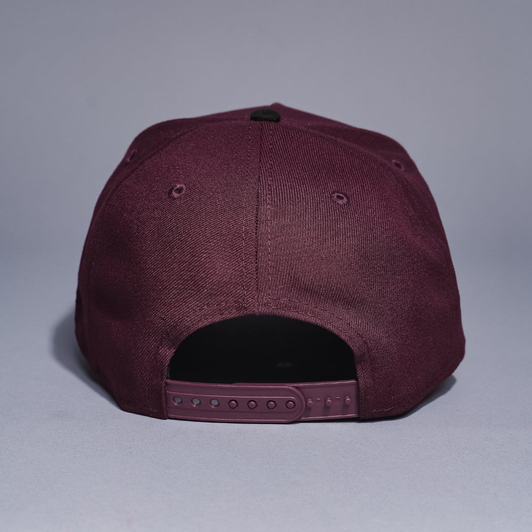 NEW ERA 9FIFTY A-FRAME BURGUNDY/BLACK NEW YORK YANKEES SNAPBACK W/ 1932 WORLD SERIES SIDE PATCH