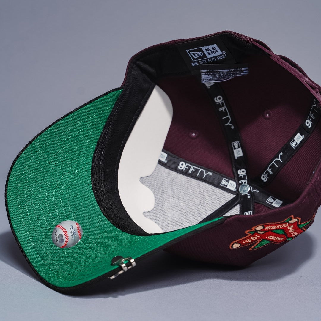 NEW ERA 9FIFTY A-FRAME BURGUNDY/BLACK BOSTON RED SOX SNAPBACK W/ ALL STAR GAME SIDE PATCH