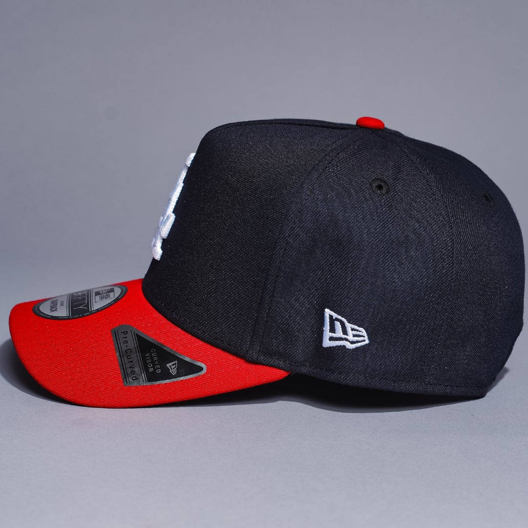 NEW ERA 9FIFTY A-FRAME DARK NAVY/RED LOS ANGELES DODGERS SNAPBACK W/ WORLD SERIES CHAMPIONS SIDE PATCH