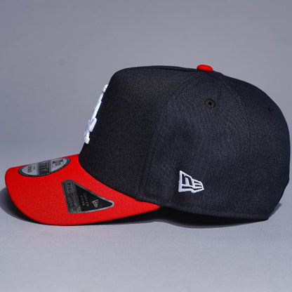 NEW ERA 9FIFTY A-FRAME DARK NAVY/RED LOS ANGELES DODGERS SNAPBACK W/ WORLD SERIES CHAMPIONS SIDE PATCH