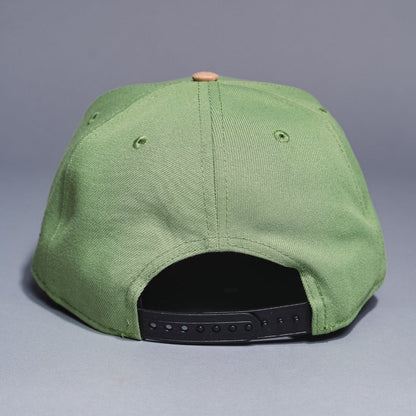 NEW ERA 9FIFTY A-FRAME LIGHT GREEN/BLACK ATLANTA BRAVES SNAPBACK W/ ANNIVERSARY SIDE PATCH