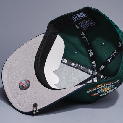 NEW ERA 9FIFTY A-FRAME FOREST GREEN/NAVY NEW YORK YANKEES SNAPBACK W/ WORLD SERIES CHAMPIONS SIDE PATCH