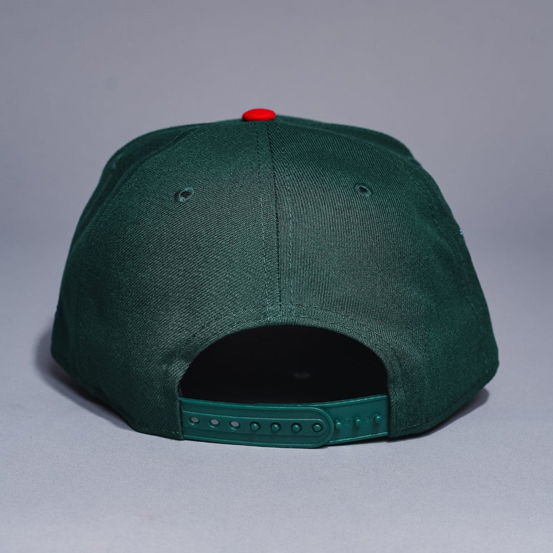 NEW ERA 9FIFTY A-FRAME FOREST GREEN/NAVY MINNESOTA TWINS SNAPBACK W/ALL STAR GAME SIDE PATCH