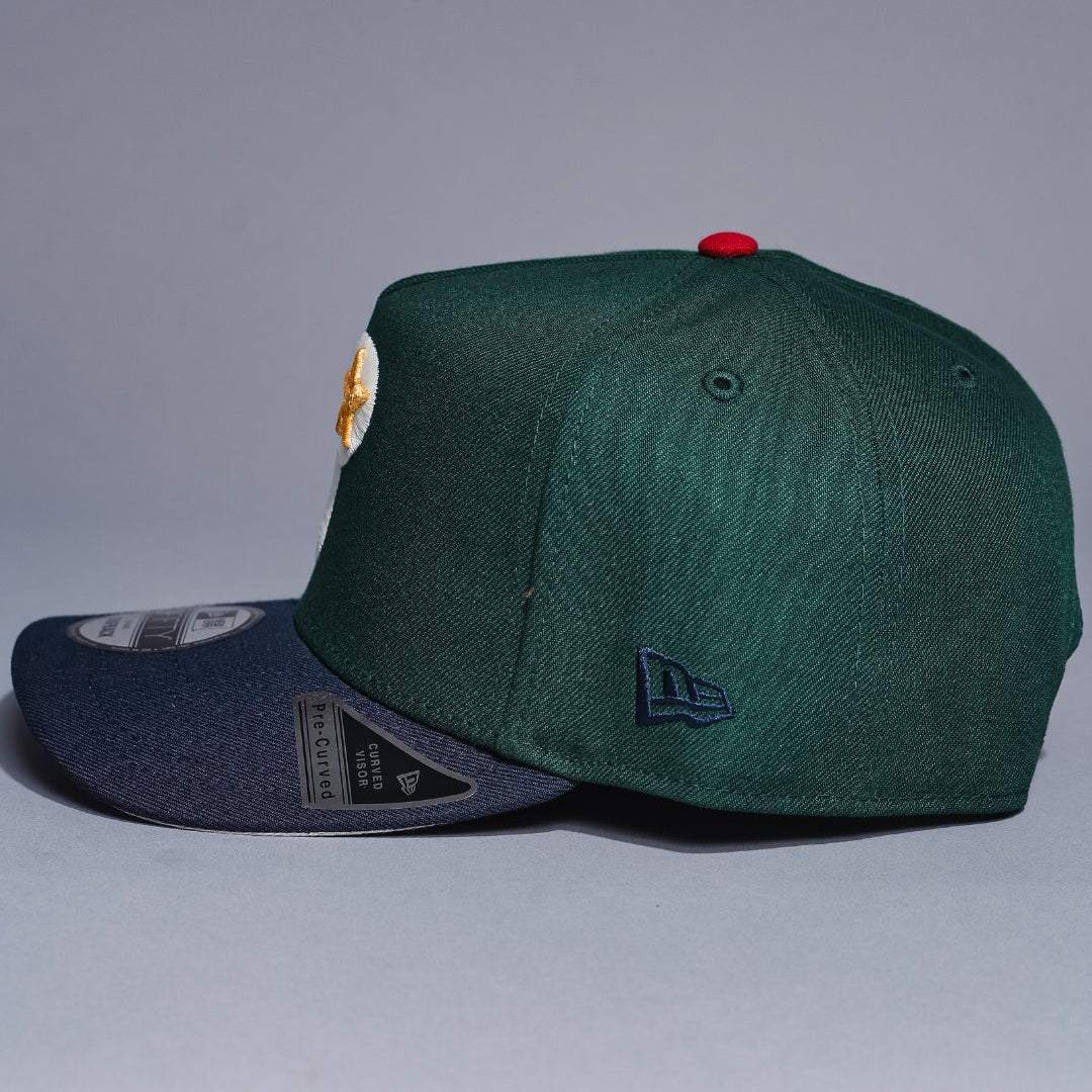NEW ERA 9FIFTY A-FRAME FOREST GREEN/NAVY PHILADELPHIA PHILLIES SNAPBACK W/ SHIBE PARK SIDE PATCH