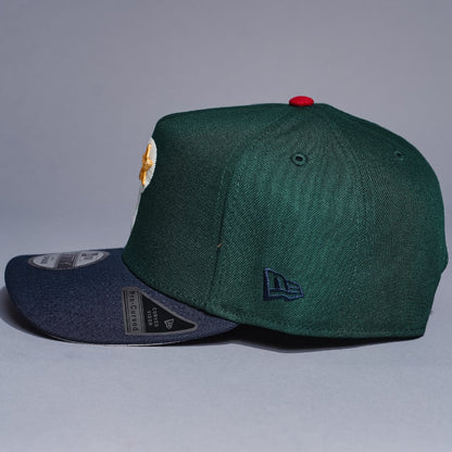 NEW ERA 9FIFTY A-FRAME FOREST GREEN/NAVY PHILADELPHIA PHILLIES SNAPBACK W/ SHIBE PARK SIDE PATCH