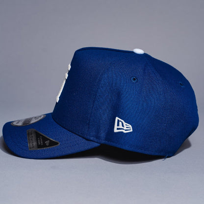 NEW ERA 9FIFTY A-FRAME BLUE UPSIDE DOWN LOS ANGELES DODGERS SNAPBACK W/ 60TH ANNIVERSARY SIDE PATCH