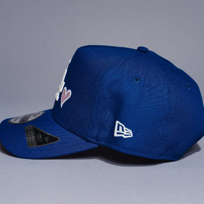 NEW ERA 9FIFTY A-FRAME BLUE LOS ANGELES DODGERS SNAPBACK W/ HEART + 60TH ANNIVERSARY SIDE PATCH