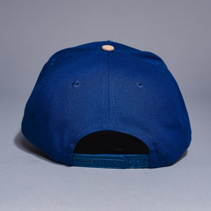 NEW ERA 9FIFTY A-FRAME DARK BLUE/BEIGE LOS ANGELES DODGERS W/ HEART + FIRST WORLD SERIES SIDE PATCH