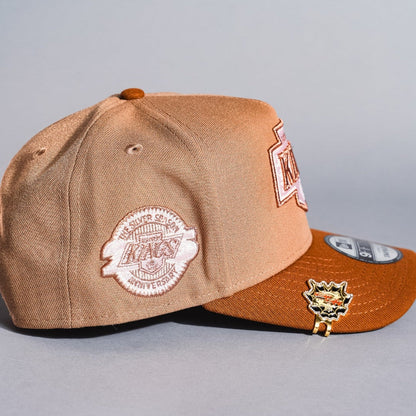 NEW ERA 9FIFTY A-FRAME BEIGE/KHAKI LOS ANGELES KINGS SNAPBACK W/ 25TH ANNIVERARY SIDE PATCH