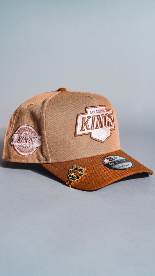 NEW ERA 9FIFTY A-FRAME BEIGE/KHAKI LOS ANGELES KINGS SNAPBACK W/ 25TH ANNIVERARY SIDE PATCH