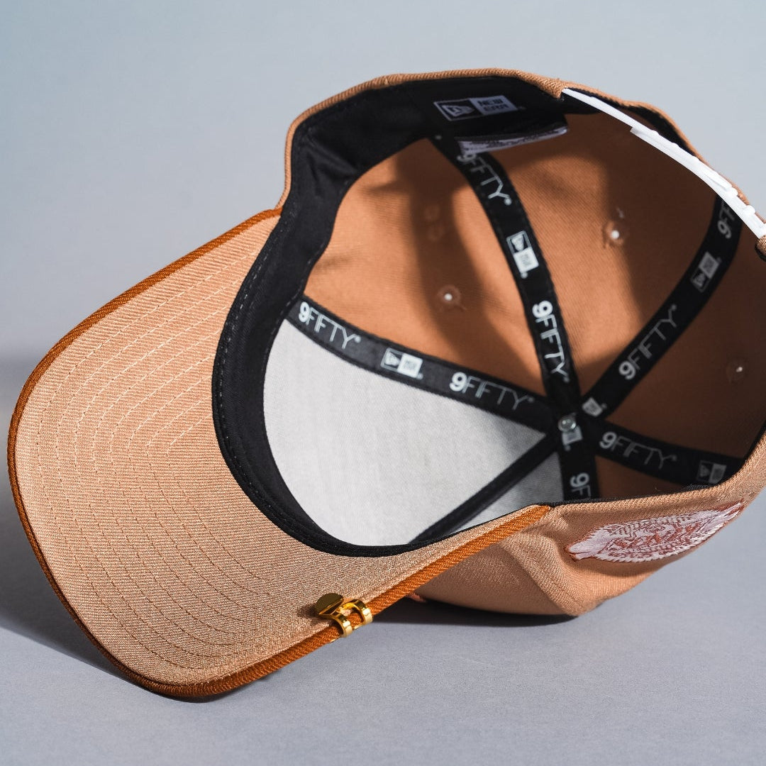 NEW ERA 9FIFTY A-FRAME BEIGE/KHAKI LOS ANGELES KINGS SNAPBACK W/ 25TH ANNIVERARY SIDE PATCH