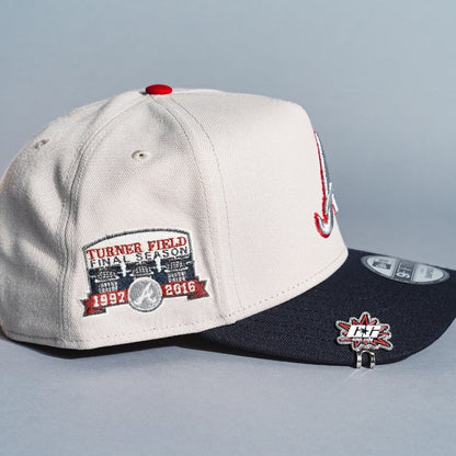 NEW ERA 9FIFTY A-FRAME SMOKE GREY ATLANTA BRAVES SNAPBACK W/ TURNER FIELD SIDE PATCH