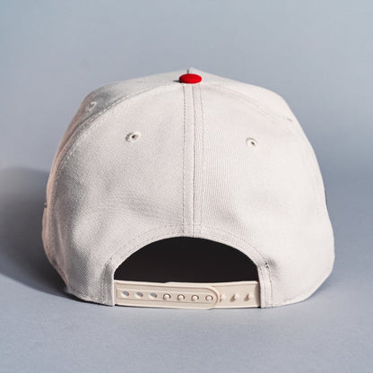 NEW ERA 9FIFTY A-FRAME SMOKE GREY ATLANTA BRAVES SCRIPT SNAPBACK W/ 2017 INAUGURAL SEASON SIDE PATCH