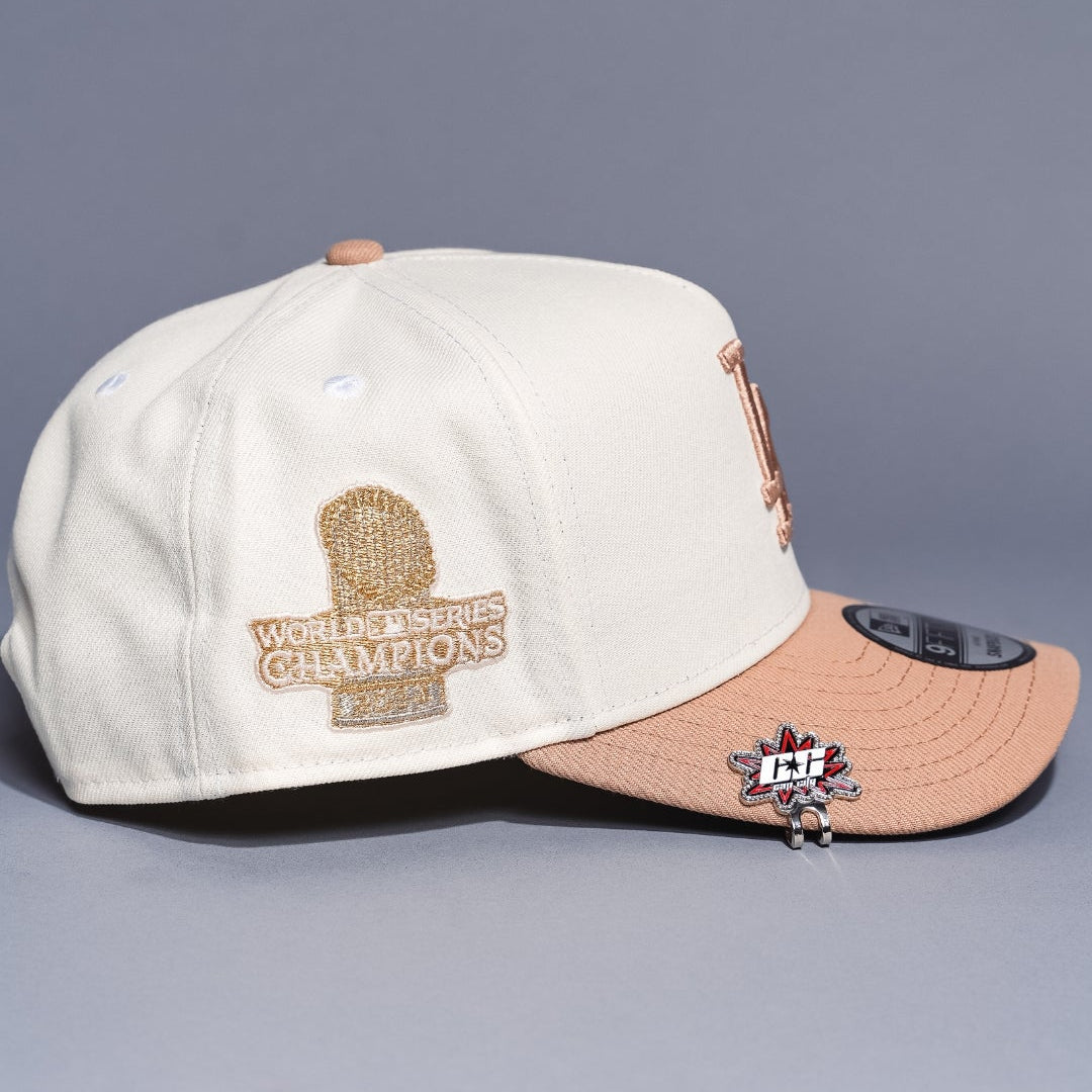 NEW ERA 9FIFTY A-FRAME CHROME/BEIGE LOS ANGELES DODGERS W/ WORLD CHAMPIONSIDE PATCH