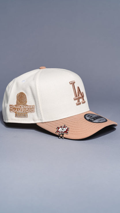 NEW ERA 9FIFTY A-FRAME CHROME/BEIGE LOS ANGELES DODGERS W/ WORLD CHAMPIONSIDE PATCH
