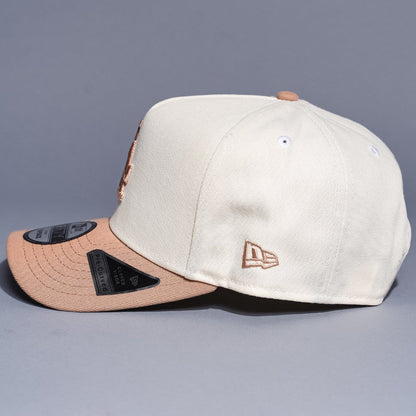 NEW ERA 9FIFTY A-FRAME CHROME/BEIGE LOS ANGELES DODGERS W/ WORLD CHAMPIONSIDE PATCH