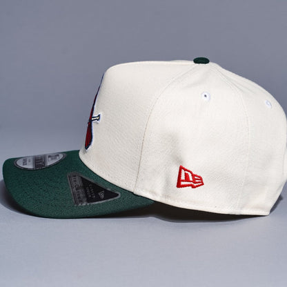 NEW ERA 9FIFTY A-FRAME CHROME/FOREST GREEN ST LOUIS CARDINALS SNAPBACK W/ BUSCH STADIUM SIDE PATCH