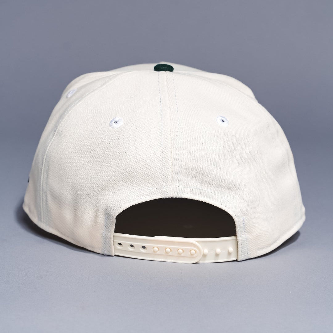 NEW ERA 9FIFTY A-FRAME CHROME/FOREST GREEN ATLANTA BRAVES SNAPBACK W/ 2000 ALL STAR GAME SIDE PATCH