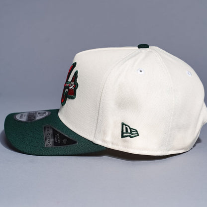 NEW ERA 9FIFTY A-FRAME CHROME/FOREST GREEN ATLANTA BRAVES SNAPBACK W/ 2000 ALL STAR GAME SIDE PATCH
