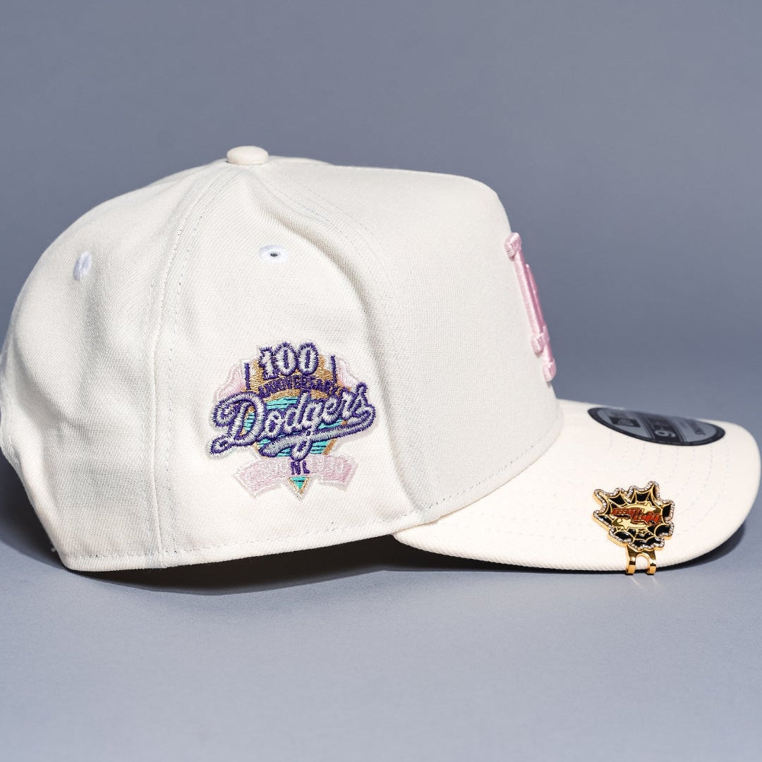 NEW ERA 9FIFTY A-FRAME WHITE LOS ANGELES DODGERS W/ 100TH ANNIVERSARY SIDE PATCH