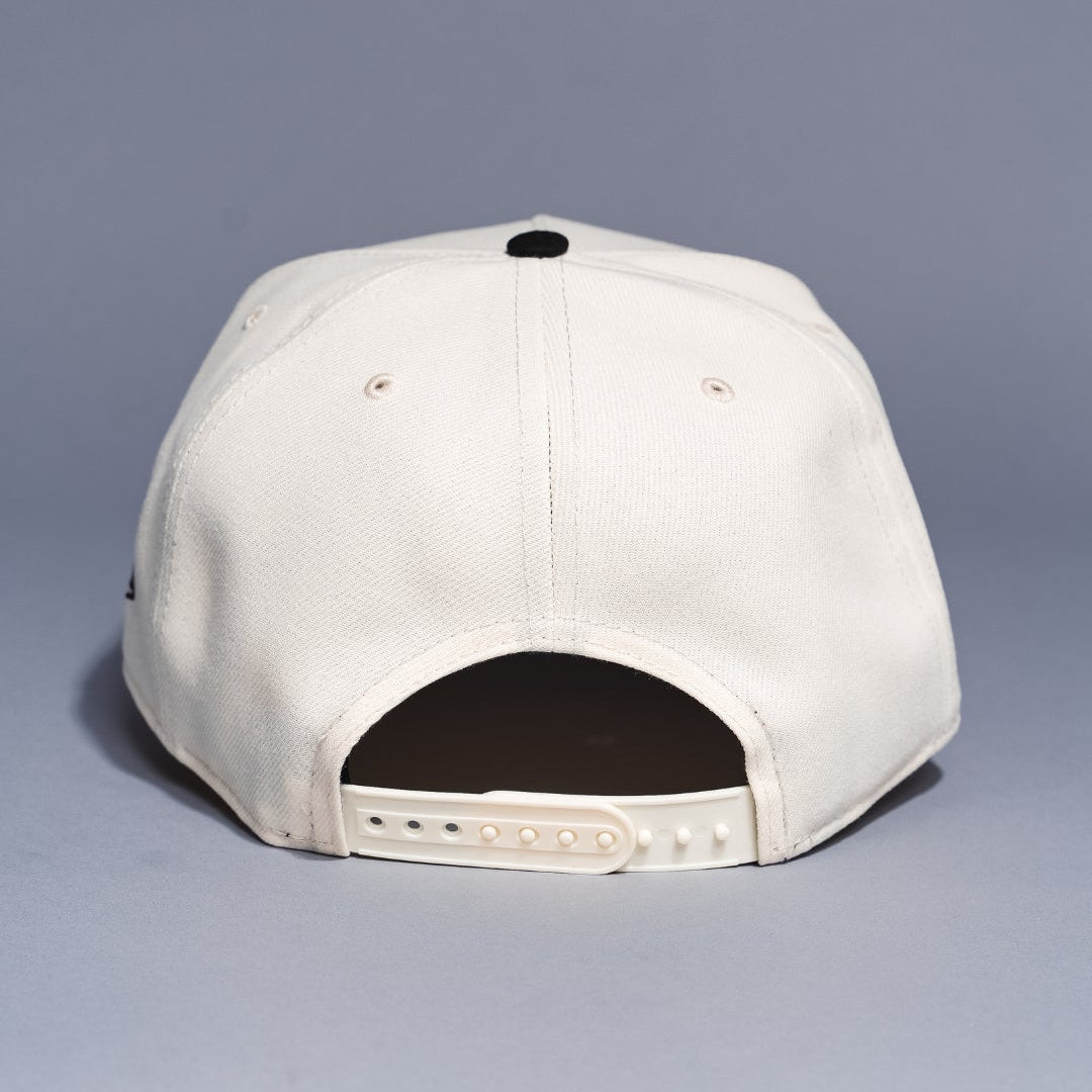 NEW ERA 9FIFTY A-FRAME CHROME/BROWN ATLANTA BRAVES W/ ANNIVERSARY SIDE PATCH