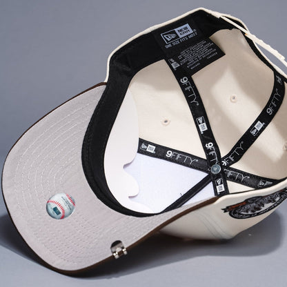 NEW ERA 9FIFTY A-FRAME CHROME/BROWN ATLANTA BRAVES W/ ANNIVERSARY SIDE PATCH