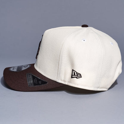 NEW ERA 9FIFTY A-FRAME CHROME/BROWN LOS ANGELES DODGERS W/ 50TH ANNIVERSARY SIDE PATCH
