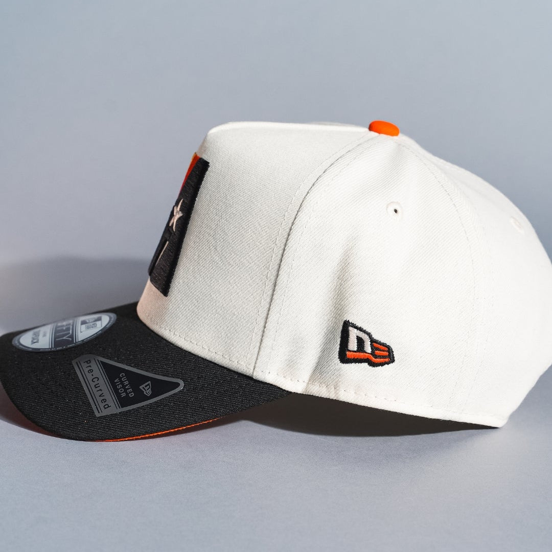 NEW ERA 9FIFTY A-FRAME CHROME/BLACK HOUSTON ASTROS SNAPBACK W/ 20TH ANNIVERSARY SIDE PATCH