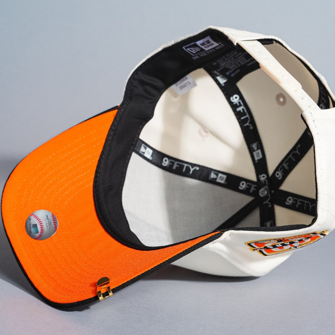 NEW ERA 9FIFTY A-FRAME CHROME/BLACK HOUSTON ASTROS SNAPBACK W/ 20TH ANNIVERSARY SIDE PATCH